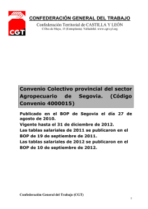 Convenio Colectivo provincial del sector Agropecuario de Segovia