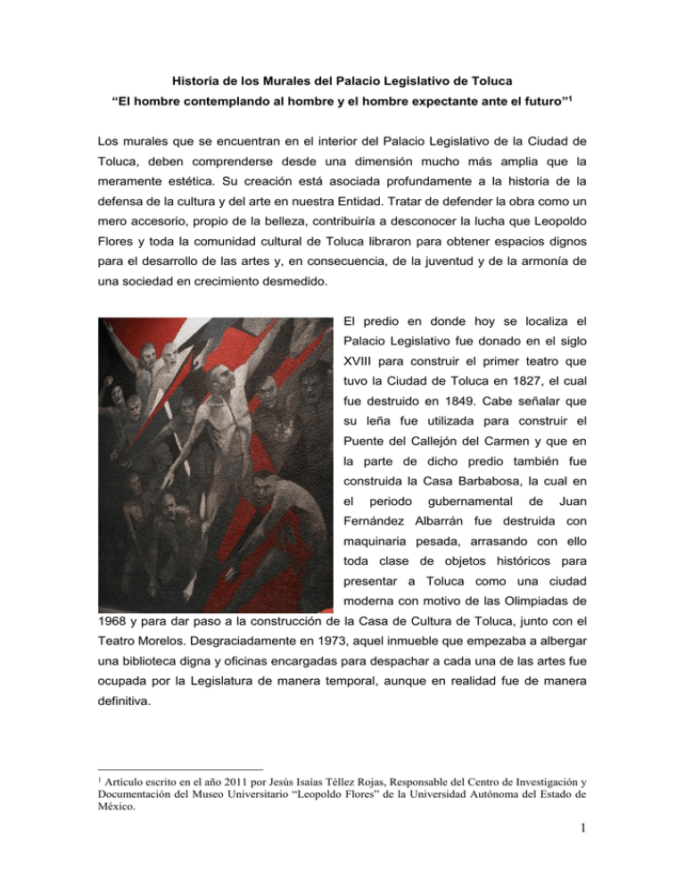 Historia de los Murales del Palacio Legislativo de Toluca “El hombre