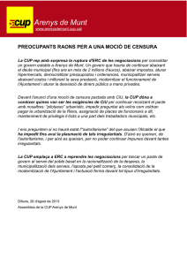 Preocupants raons per a una moció de censura