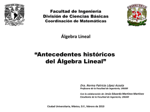 Historia del Álgebra Lineal - División de Ciencias Básicas