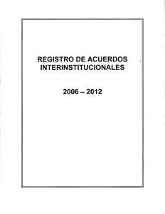 Page 1 REGISTRO DE ACUERDOS INTERINSTITUCIONALES