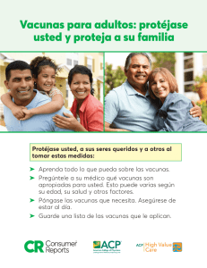 Vacunas para adultos: protéjase usted y proteja a su familia