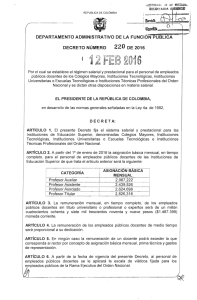 Decreto 220 del 12 de febrero de 2016