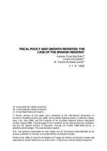 FISCAL POLICY AND GROWTH REVISITED: THE CASE OF THE