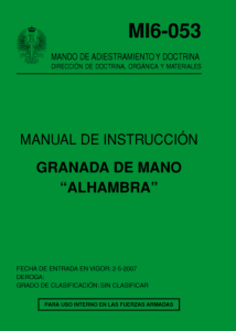 MANUAL DE INSTRUCCIÓN. GRANADA DE MANO "ALHAMBRA"