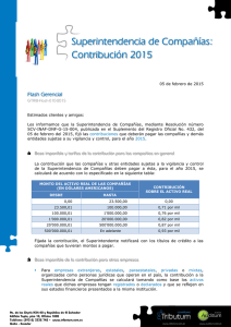 Superintendencia de Compañías: Contribución 2015