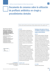 Documento de consenso sobre la utilización de profilaxis antibiótica