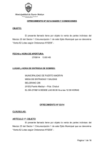 Municipalidad de Puerto Madryn OFRECIMIENTO Nº 03/14 BASES