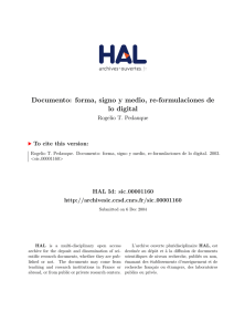 Documento: forma, signo y medio, re-formulaciones de lo - Hal-SHS