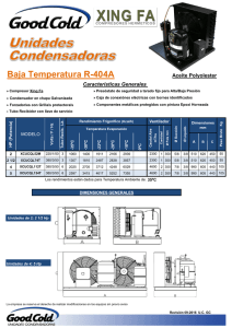 Unidades Xing Fa Baja Temp. R-404A