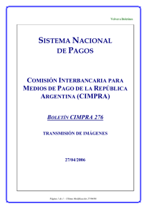 276 - del Banco Central de la República Argentina