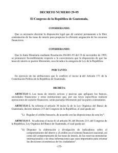 DECRETO NUMERO 29-95 El Congreso de la República de