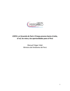 COP21 y el Acuerdo de París: El largo proceso hacia el éxito, el rol