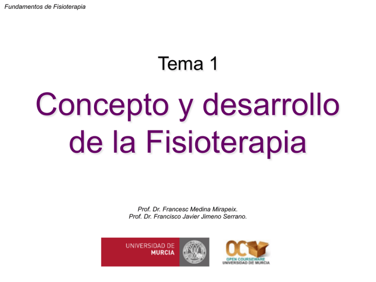 Concepto Y Desarrollo De La Fisioterapia