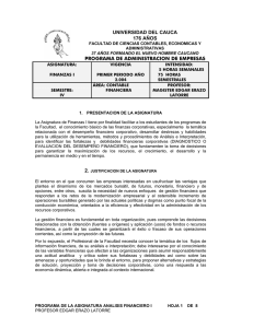 Finanzas I - Inicio - Universidad del Cauca