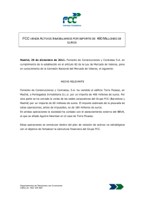 fcc vende activos inmobiliarios por importe de 460 millones de euros