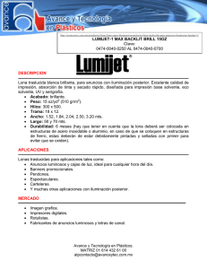 Lona Backlit traslúcida para impresión Lumijet 1 de 15oz