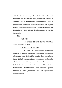 acordada 43/2013 - Tribunal de lo Contencioso Administrativo