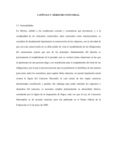 CAPÍTULO V. DERECHO CONCURSAL. 5.1. Generalidades En