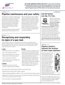 Recognizing and responding to signs of a gas leak Pipeline