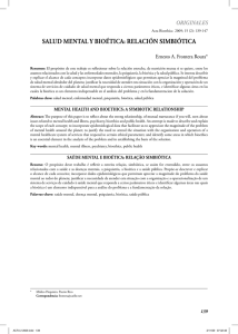 SALUD MENTAL Y BIOÉTICA: RELACIÓN SIMBIÓTICA