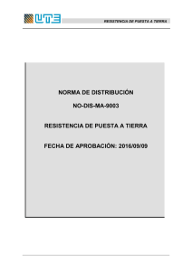 norma de distribución no-dis-ma-9003 resistencia de puesta a