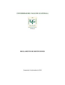 Reglamento de distinciones - Universidad del Valle de Guatemala