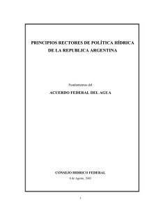Principios Rectores de la Política Hídrica Argentina - Arg Cap-Net
