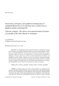 Vettonia antiqva: les limites ethniques et administratives d`un peuple