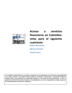 Acceso a servicios financieros en Colombia: retos para el siguiente