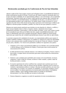 Declaración acordada por la Conferencia de Paz de San Sebastián