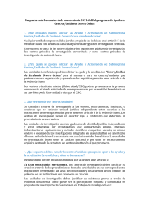 FAQs Severo Ochoa - Ministerio de Economía y Competitividad