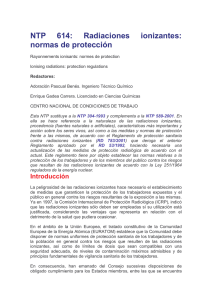 NTP 614: Radiaciones ionizantes: normas de protección