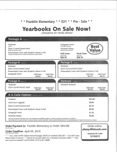 Yearbooks On Sale Now! - Franklin Elementary School