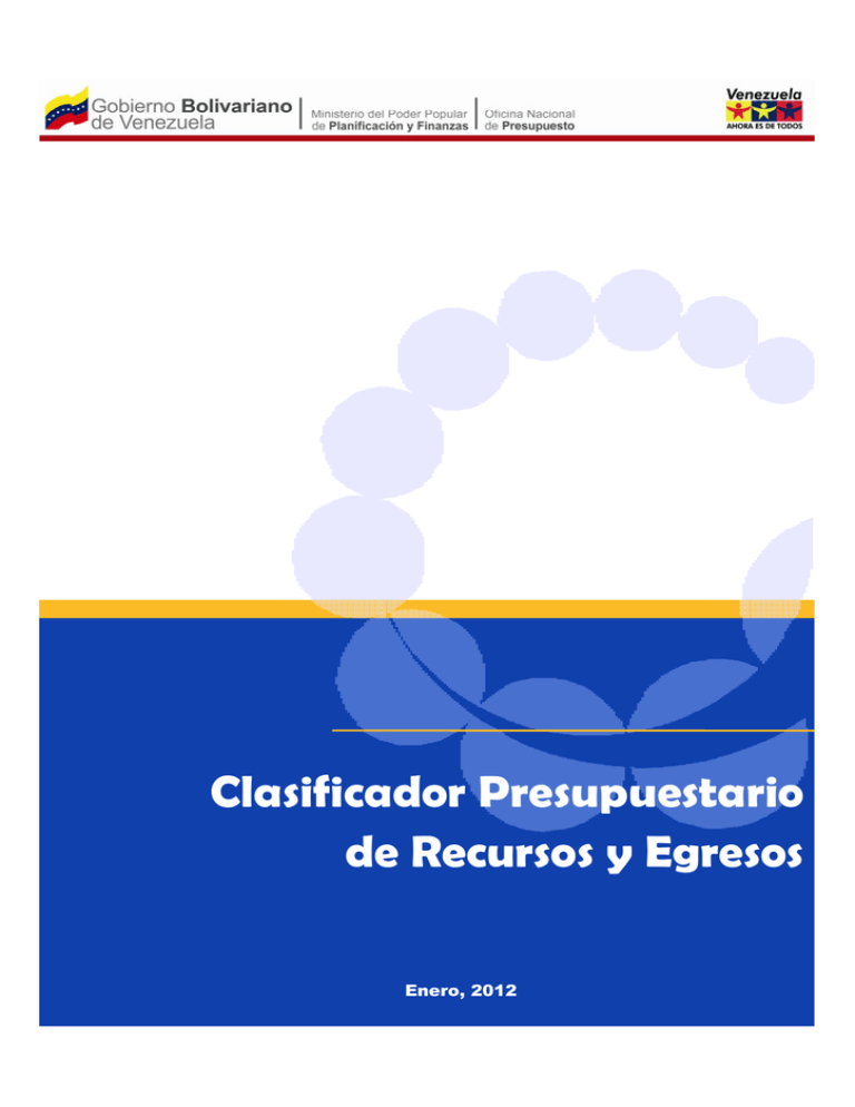 Clasificador Presupuestario De Recursos Y Egresos