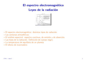 El espectro electromagnético Leyes de la radiación