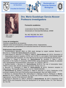Dra. María Guadalupe García Alcocer Profesora investigadora