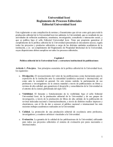 Universidad Icesi Reglamento de Procesos Editoriales Editorial
