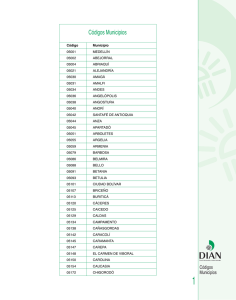 Códigos Municipios