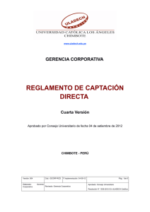 reglamento de captación directa - Universidad Católica los Ángeles
