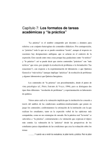 Capítulo 7: Los formatos de tareas académicas y “la práctica”