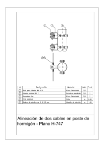 Alineación de dos cables en poste de hormigón - Plano H-747