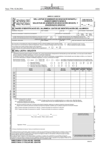 Modelo de solicitud - Conselleria d` Educació, Investigació, Cultura i