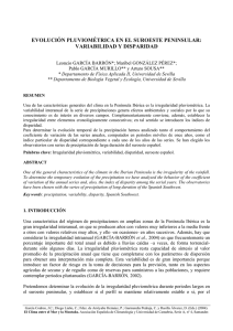 evolución pluviométrica en el suroeste peninsular