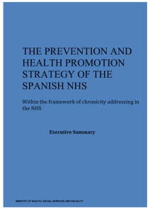 The prevention and health promotion strategy of the spanish NHS