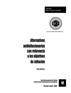 Alternativas antiinflacionarias con referencia a los objetivos de