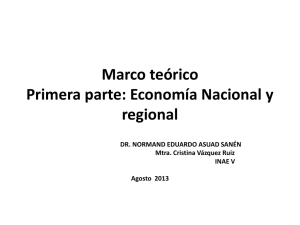 Marco teórico Primera parte: Economía Nacional y regional