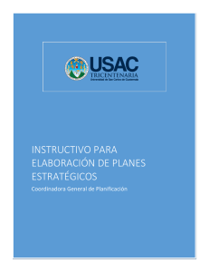 Instructivo para elaboración de planes estratégicos