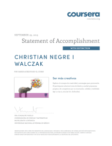 Statement of Accomplishment CHRISTIAN NEGRE I WALCZAK