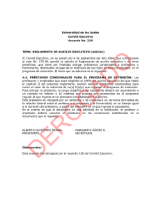 Acuerdo 216 Comité Ejecutivo. Reglamento de Auxilio Educativo